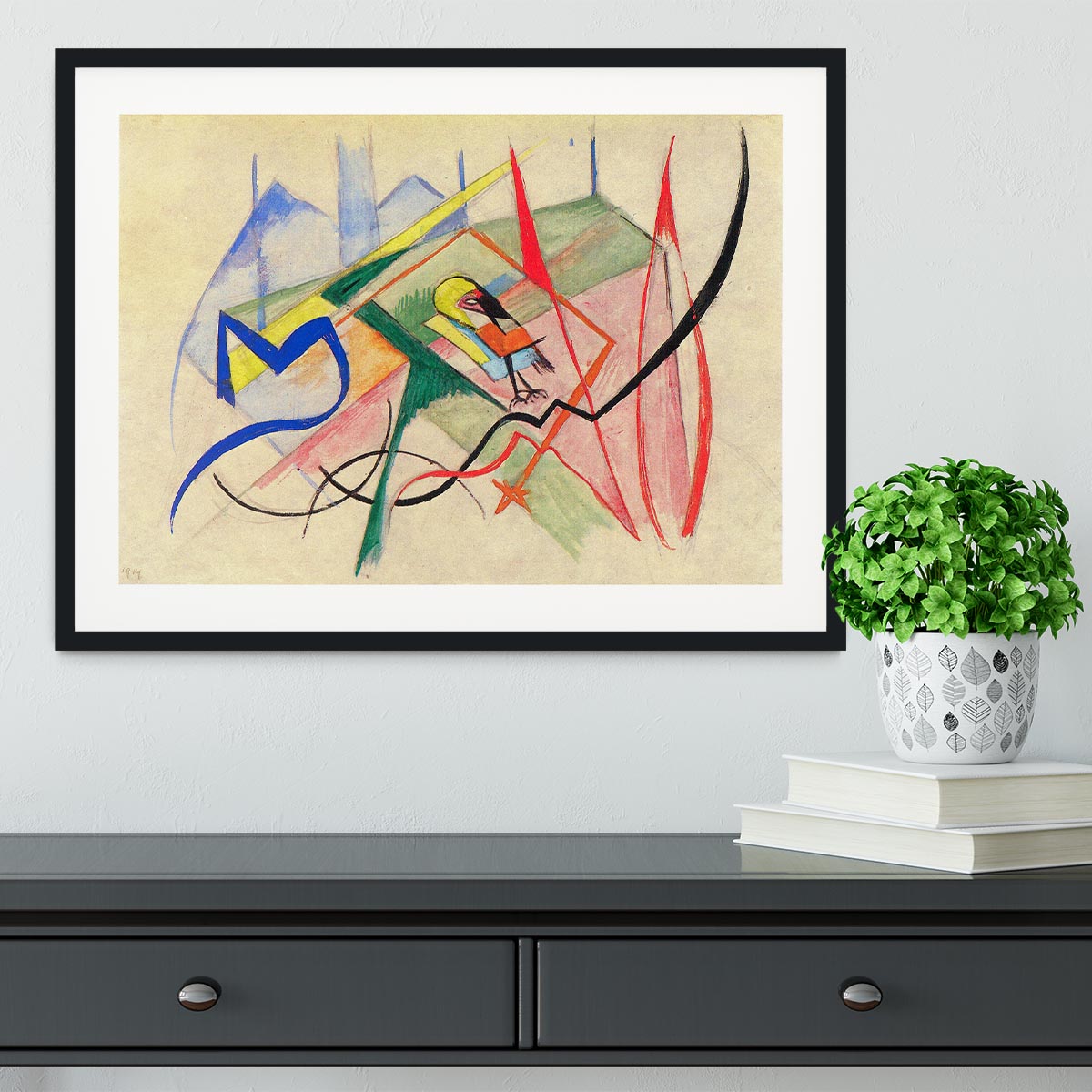 Small mythical creatures by Franz Marc Framed Print - Canvas Art Rocks - 1