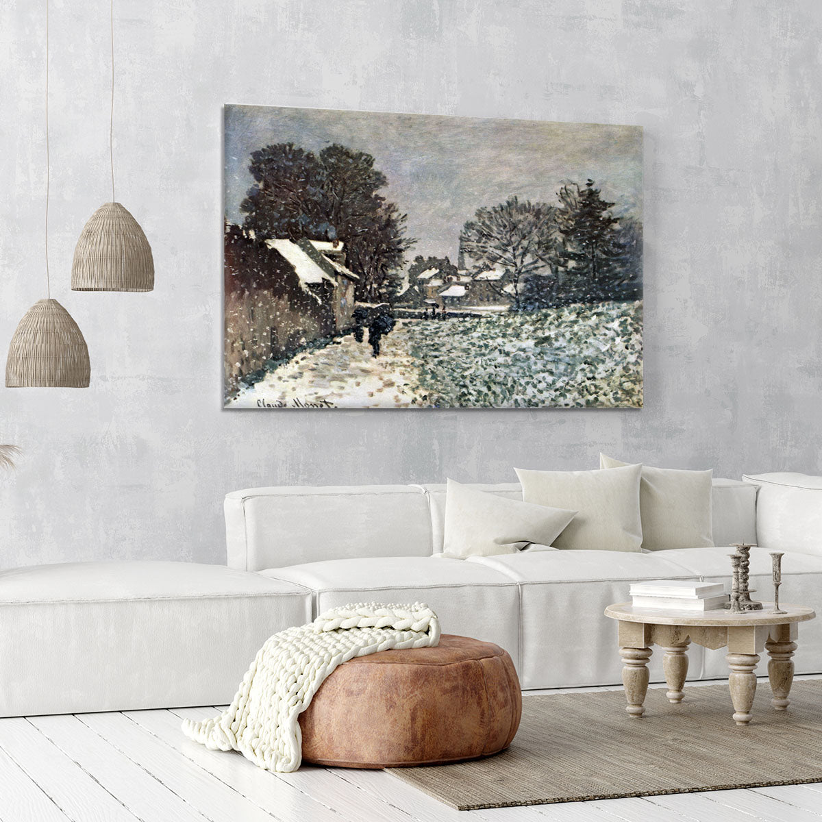 Snow at Argenteuil by Monet Canvas Print or Poster - Canvas Art Rocks - 6