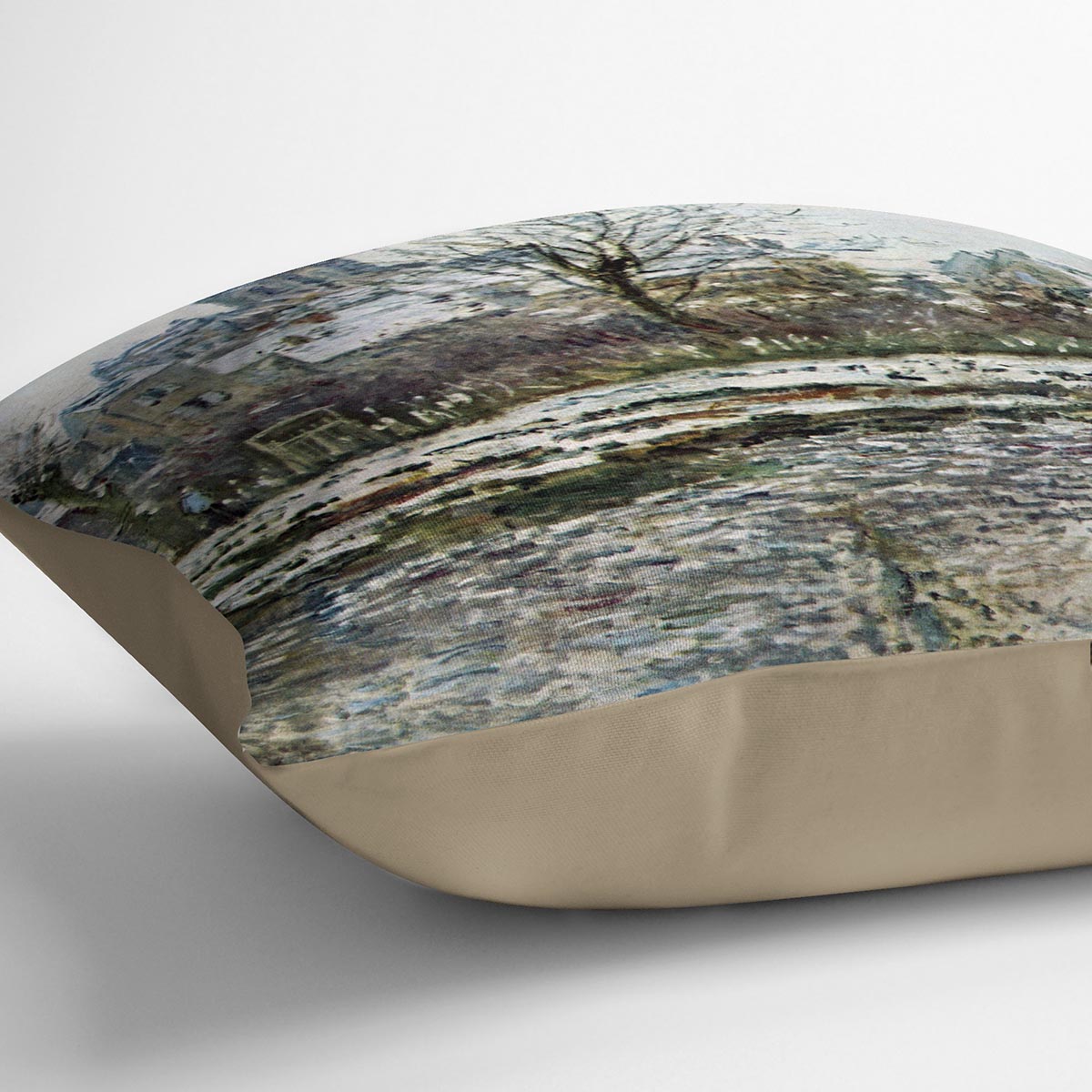 Snow in Vetheuil by Monet Cushion