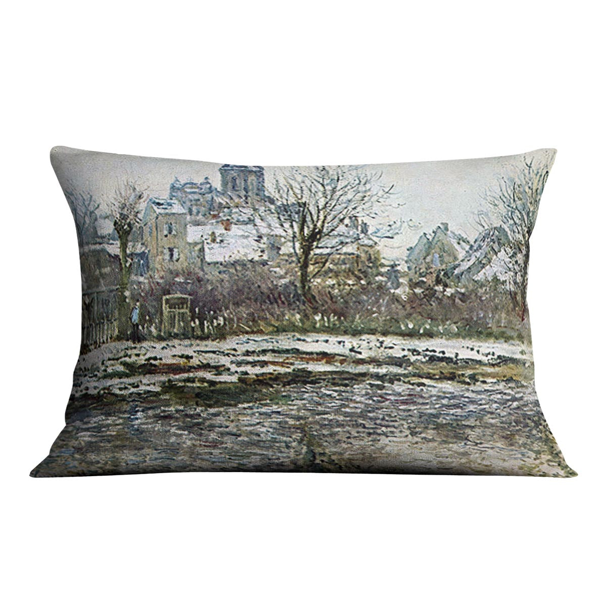 Snow in Vetheuil by Monet Cushion
