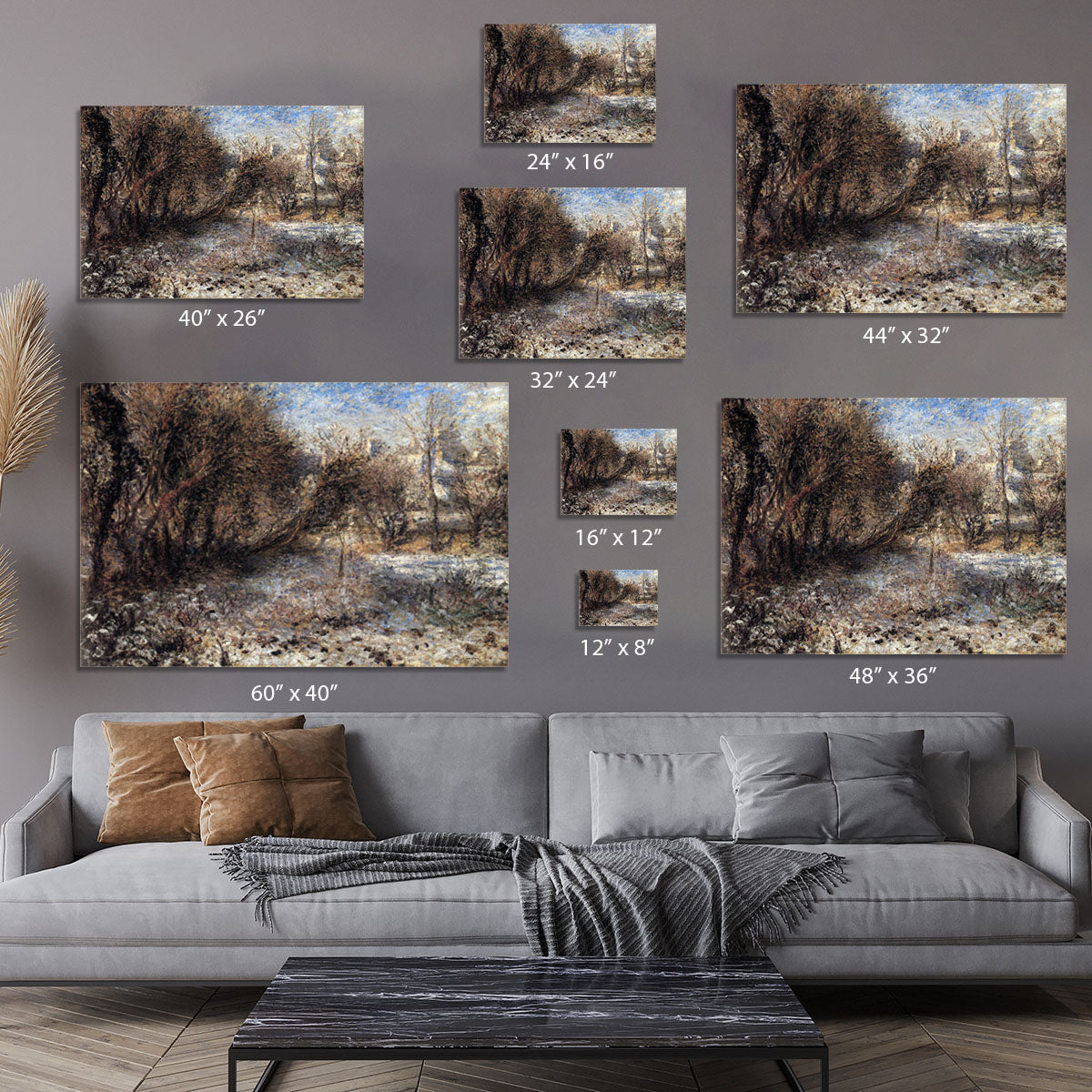 Snowy landscape by Renoir Canvas Print or Poster - Canvas Art Rocks - 7