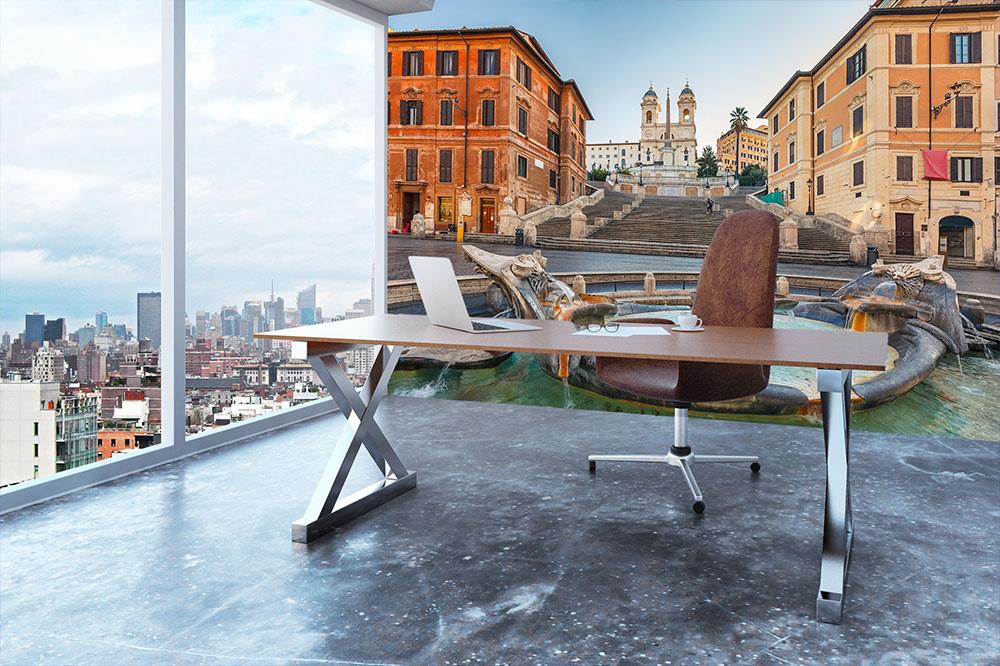 Spanish Steps at morning Wall Mural Wallpaper - Canvas Art Rocks - 3