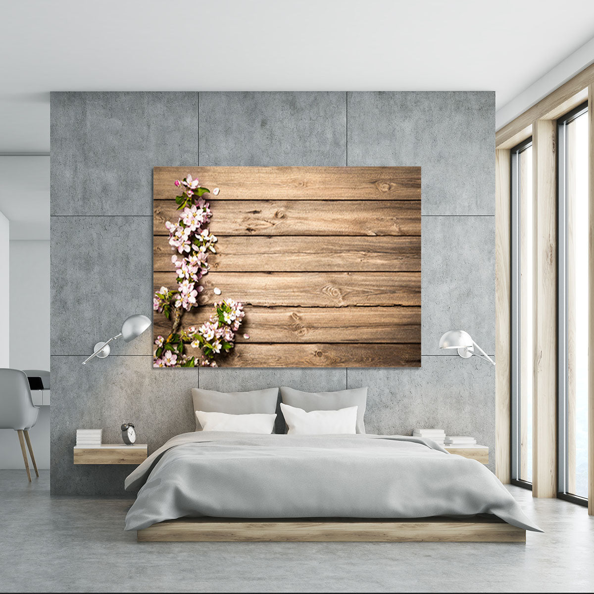 Spring flowering branch on wooden background Canvas Print or Poster - Canvas Art Rocks - 5