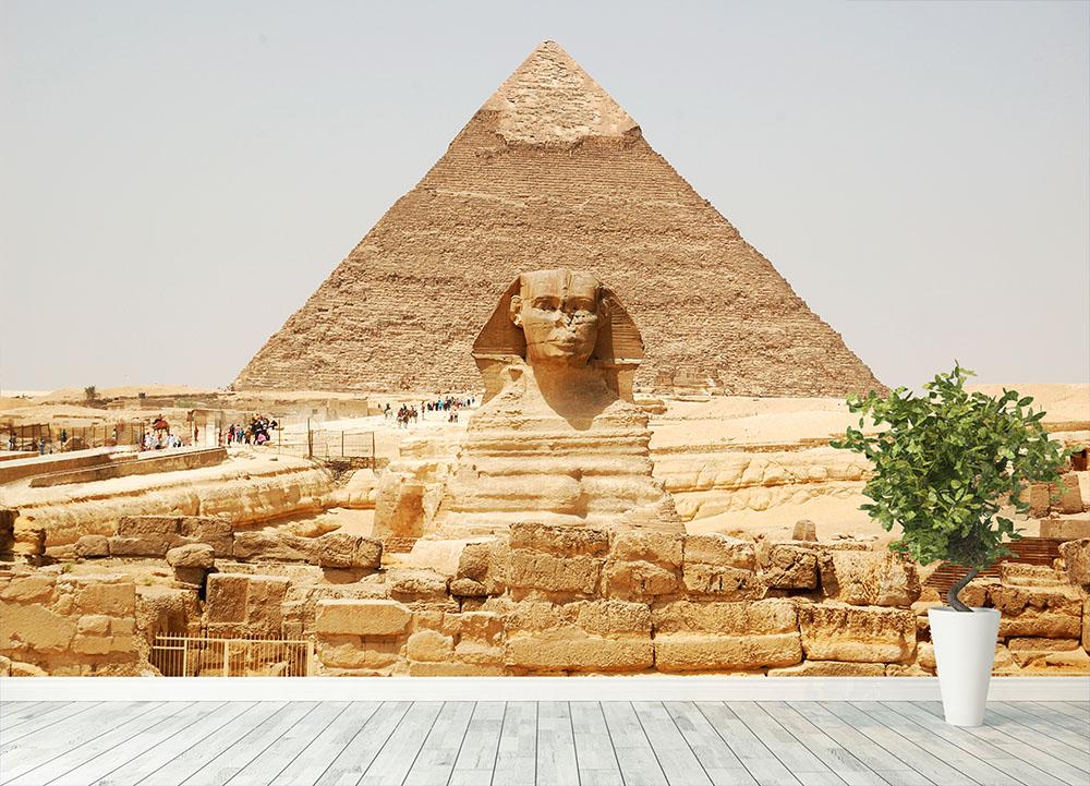 Spynx face on the Giza pyramid Wall Mural Wallpaper - Canvas Art Rocks - 4