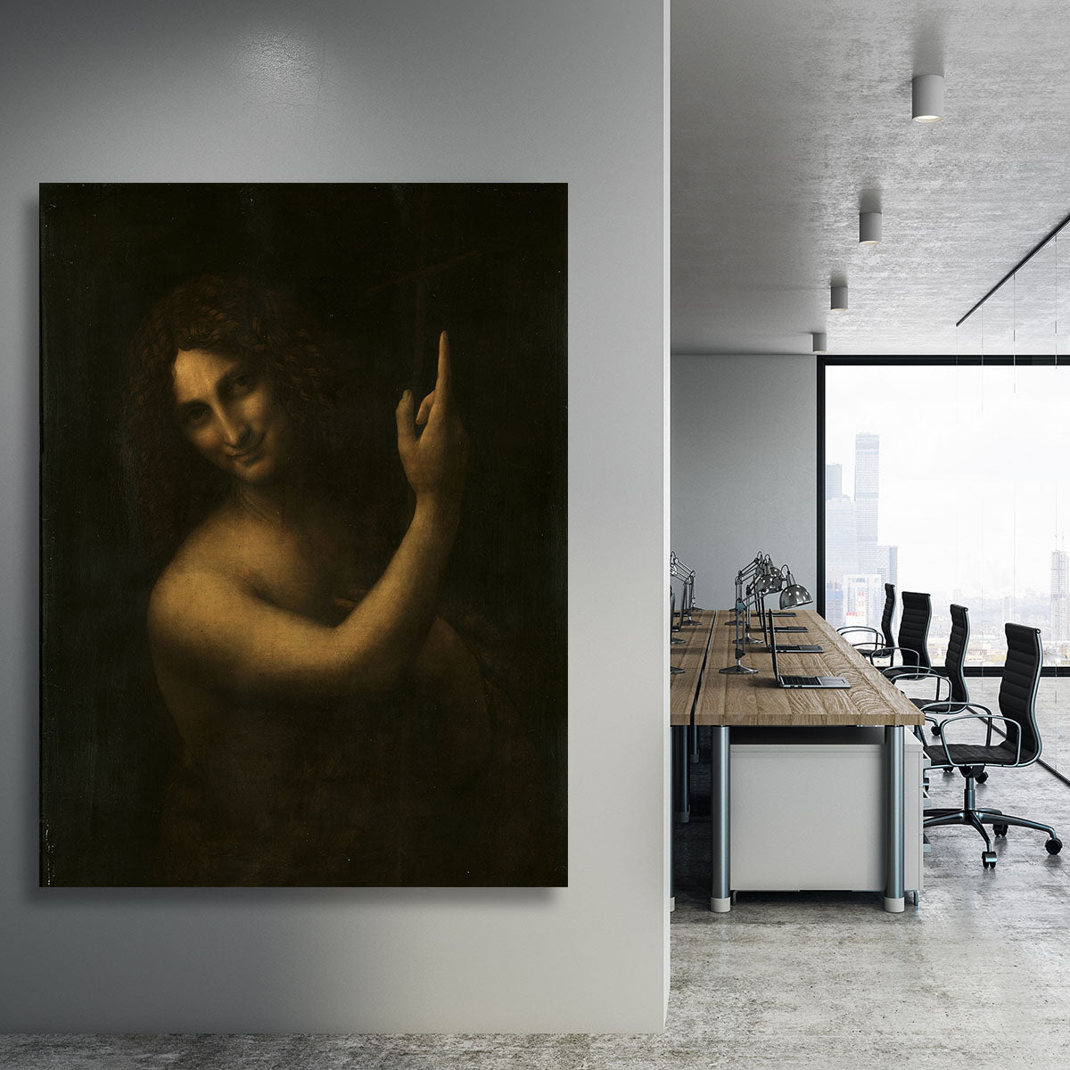 St. John the Baptist by Da Vinci Canvas Print or Poster - Canvas Art Rocks - 3