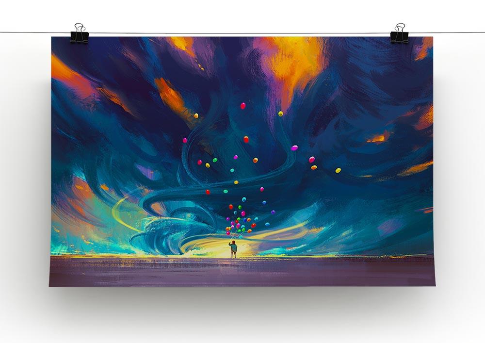 Standing in front of fantasy storm Canvas Print or Poster - Canvas Art Rocks - 2