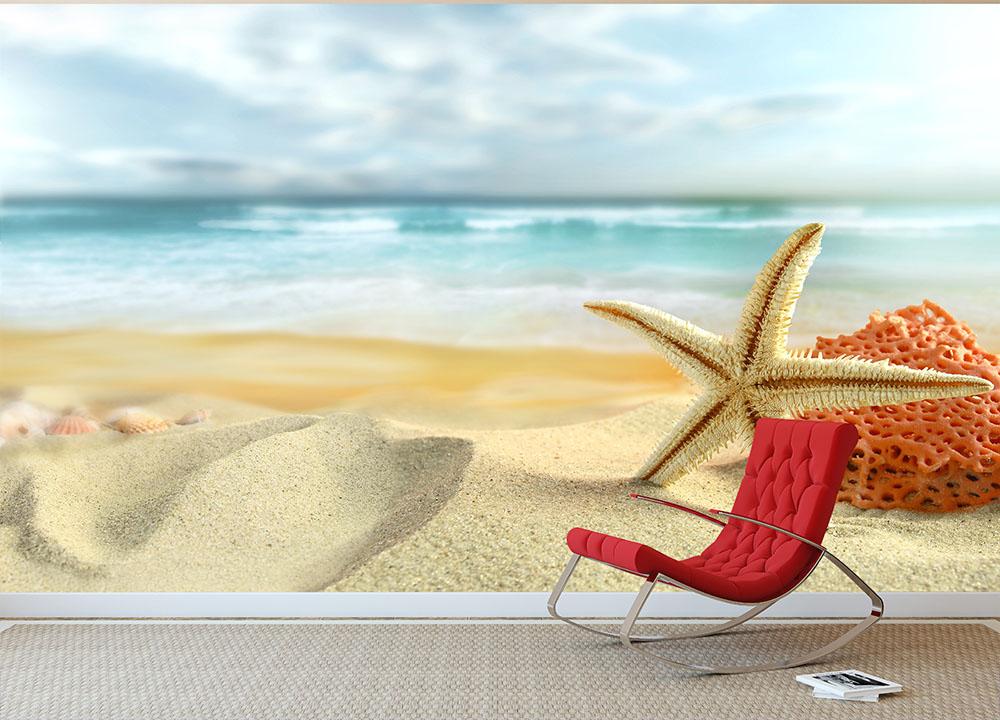 Starfish Wall Mural Wallpaper - Canvas Art Rocks - 2