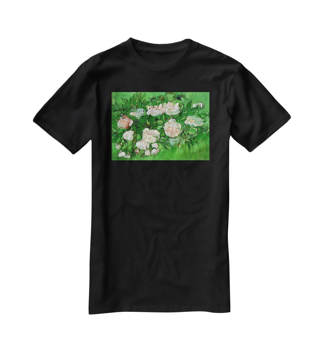 Still Life Pink Roses by Van Gogh T-Shirt - Canvas Art Rocks - 1
