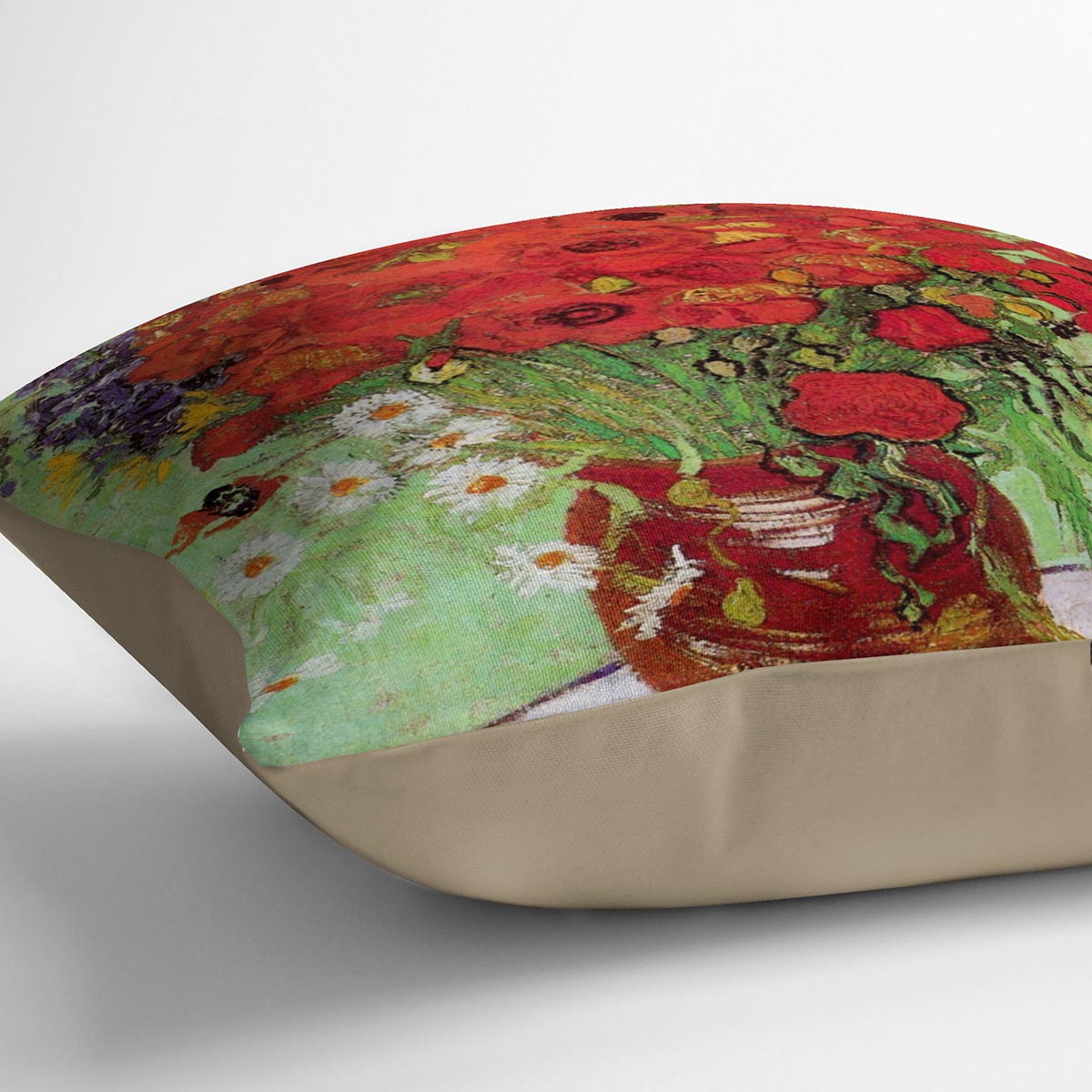 Still Life Red Poppies and Daisies by Van Gogh Cushion
