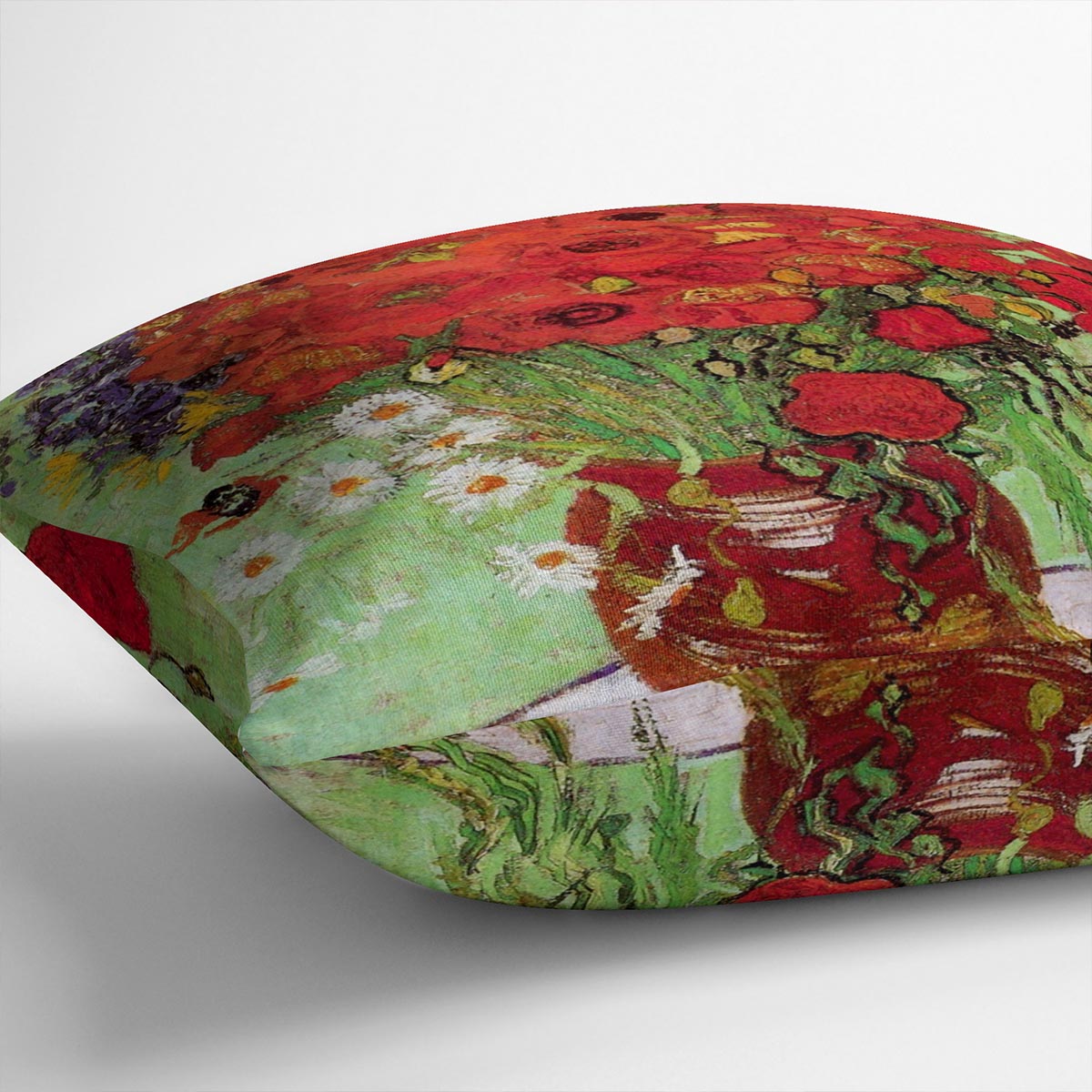 Still Life Red Poppies and Daisies by Van Gogh Cushion