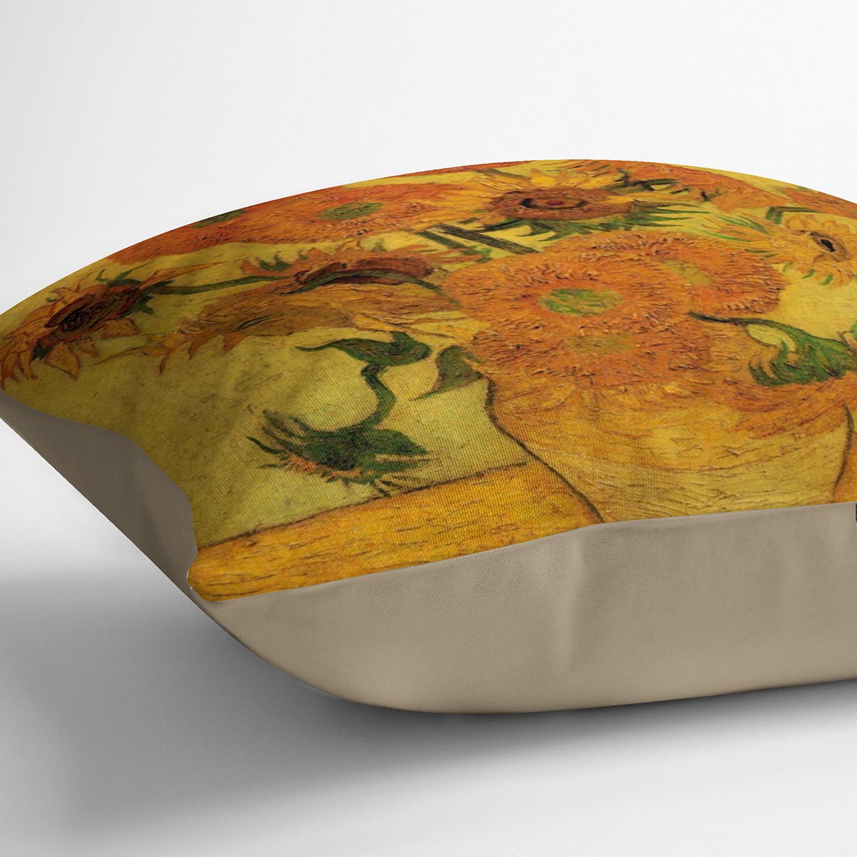 Still Life Vase with Fifteen Sunflowers 2 by Van Gogh Cushion