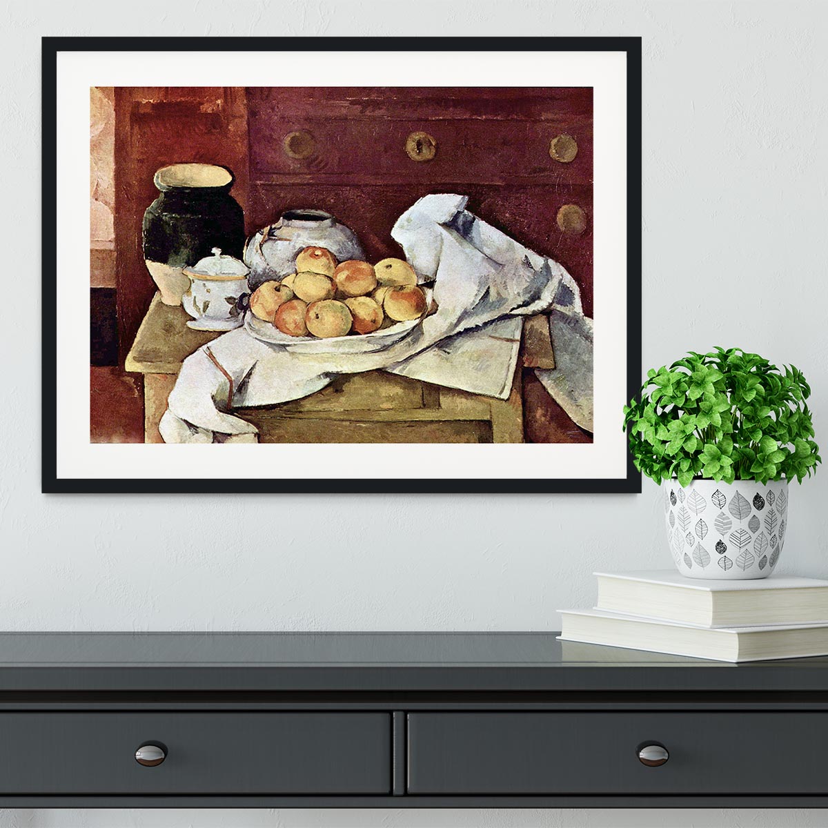 Still Life by Cezanne Framed Print - Canvas Art Rocks - 1