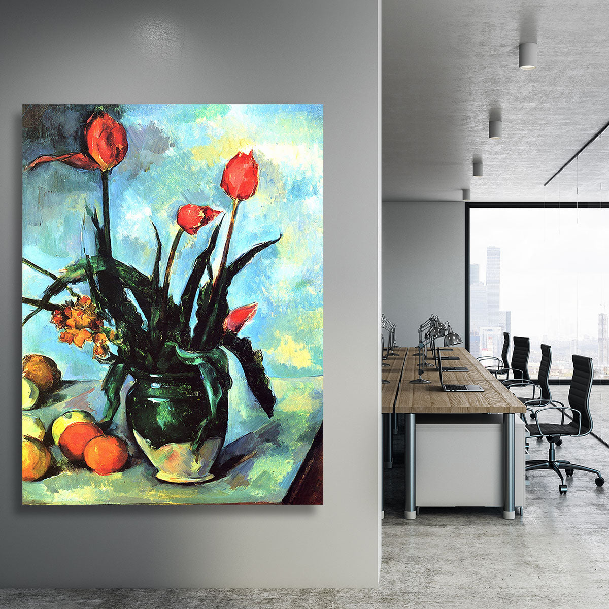Still Life vase with Tulips by Cezanne Canvas Print or Poster - Canvas Art Rocks - 3