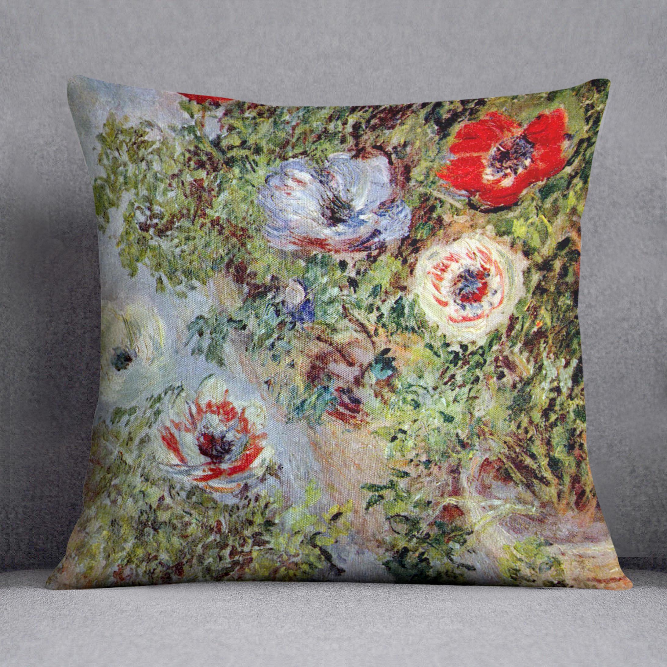 Still Life with Anemones by Monet Cushion