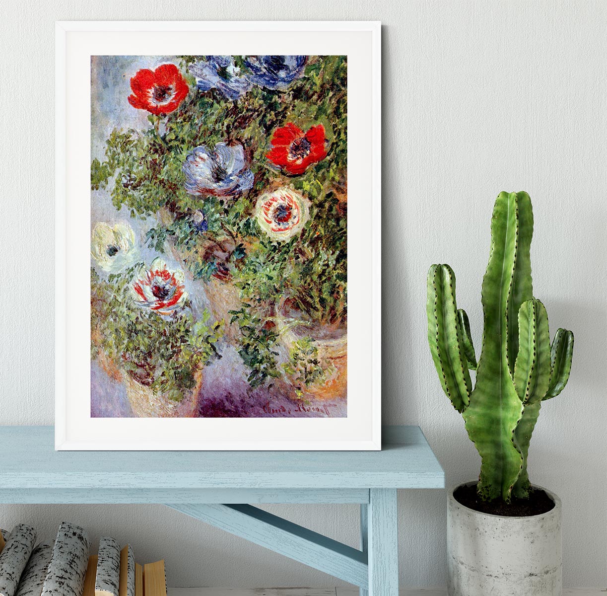 Still Life with Anemones by Monet Framed Print - Canvas Art Rocks - 5