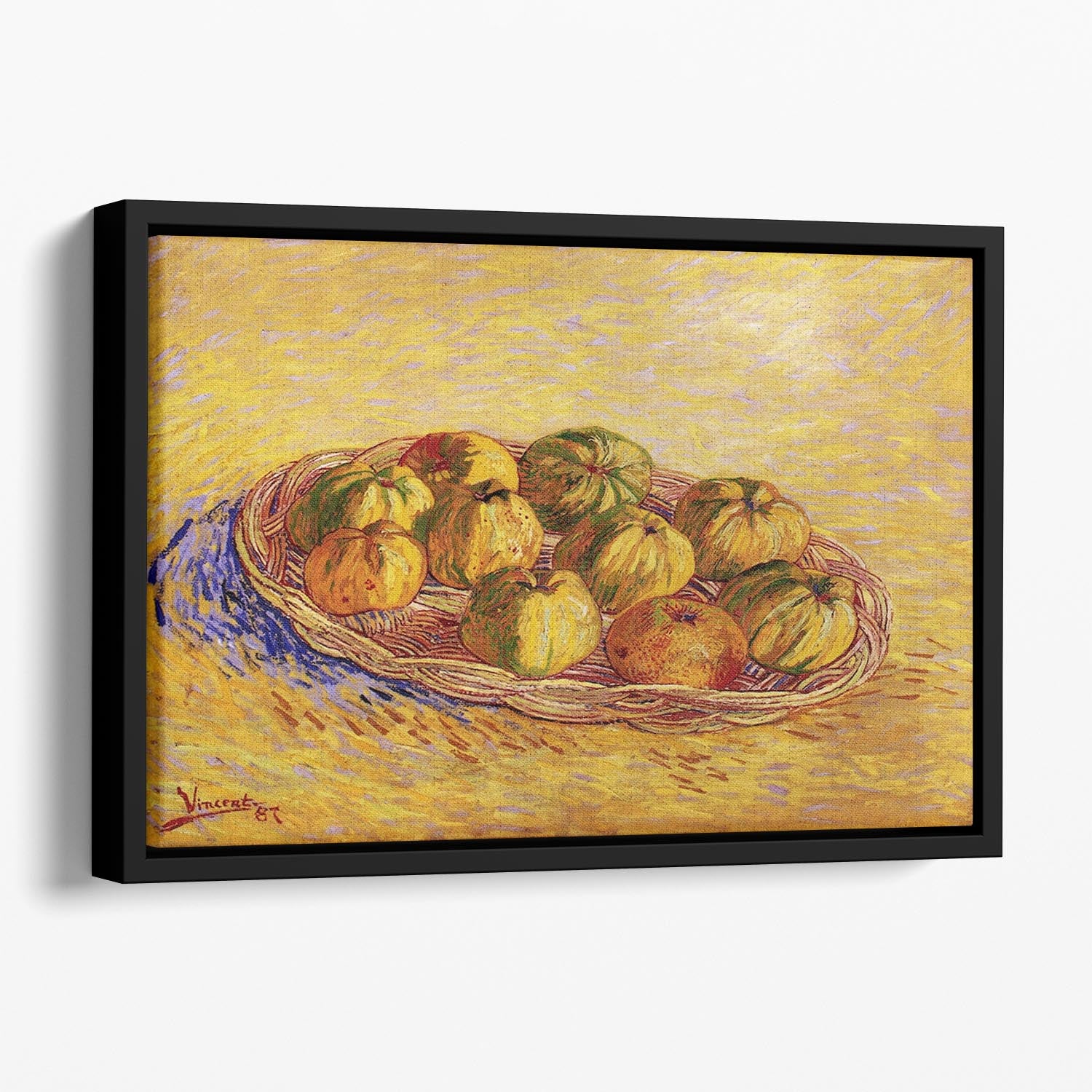 Still Life with Basket of Apples by Van Gogh Floating Framed Canvas