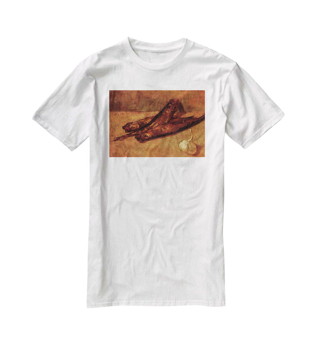 Still Life with Bloaters and Garlic by Van Gogh T-Shirt - Canvas Art Rocks - 5