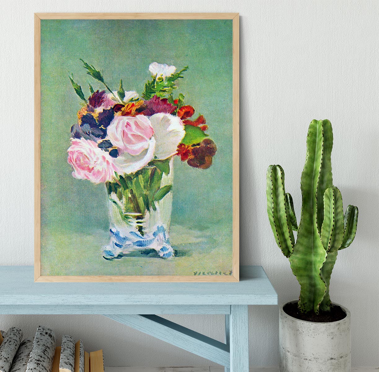 Still Life with Flowers 2 by Manet Framed Print - Canvas Art Rocks - 4