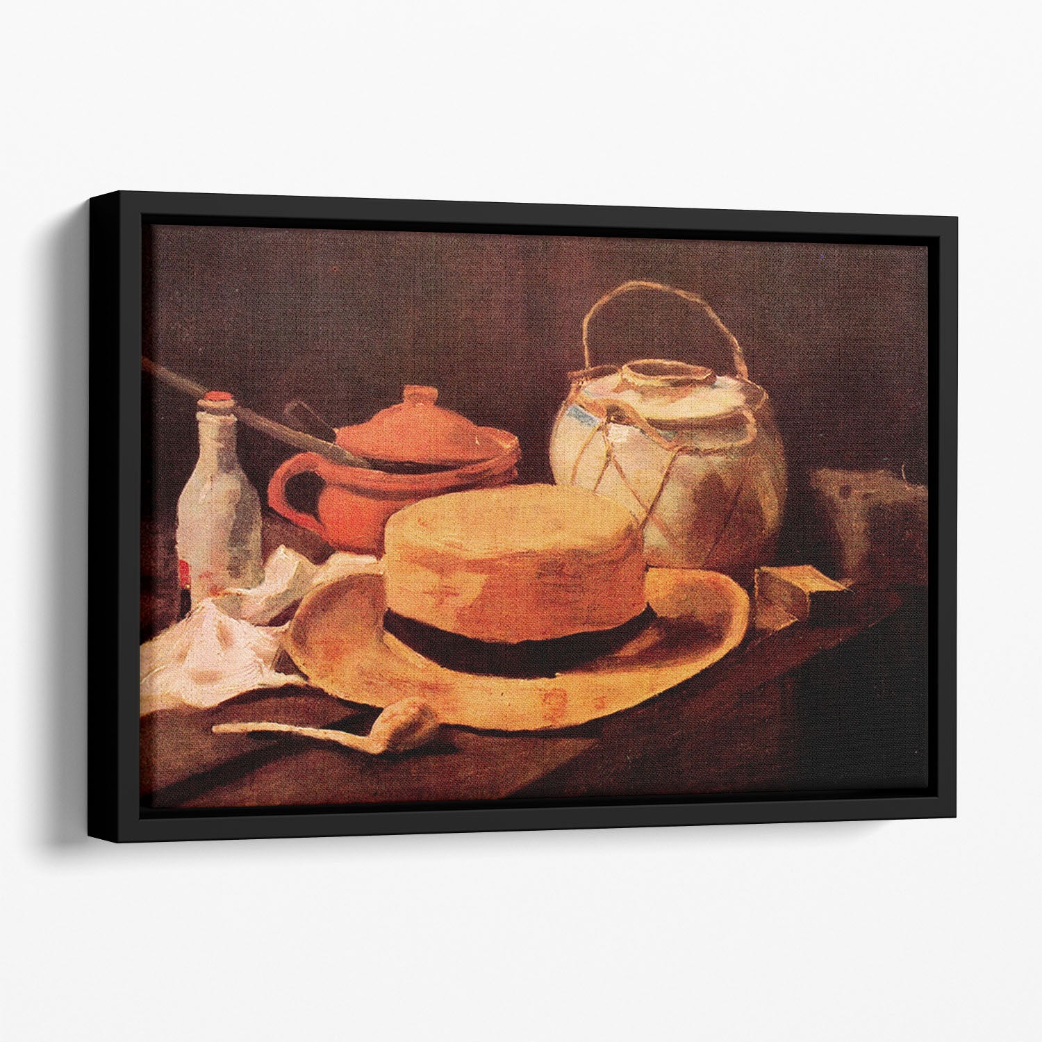 Still Life with Yellow Straw Hat by Van Gogh Floating Framed Canvas