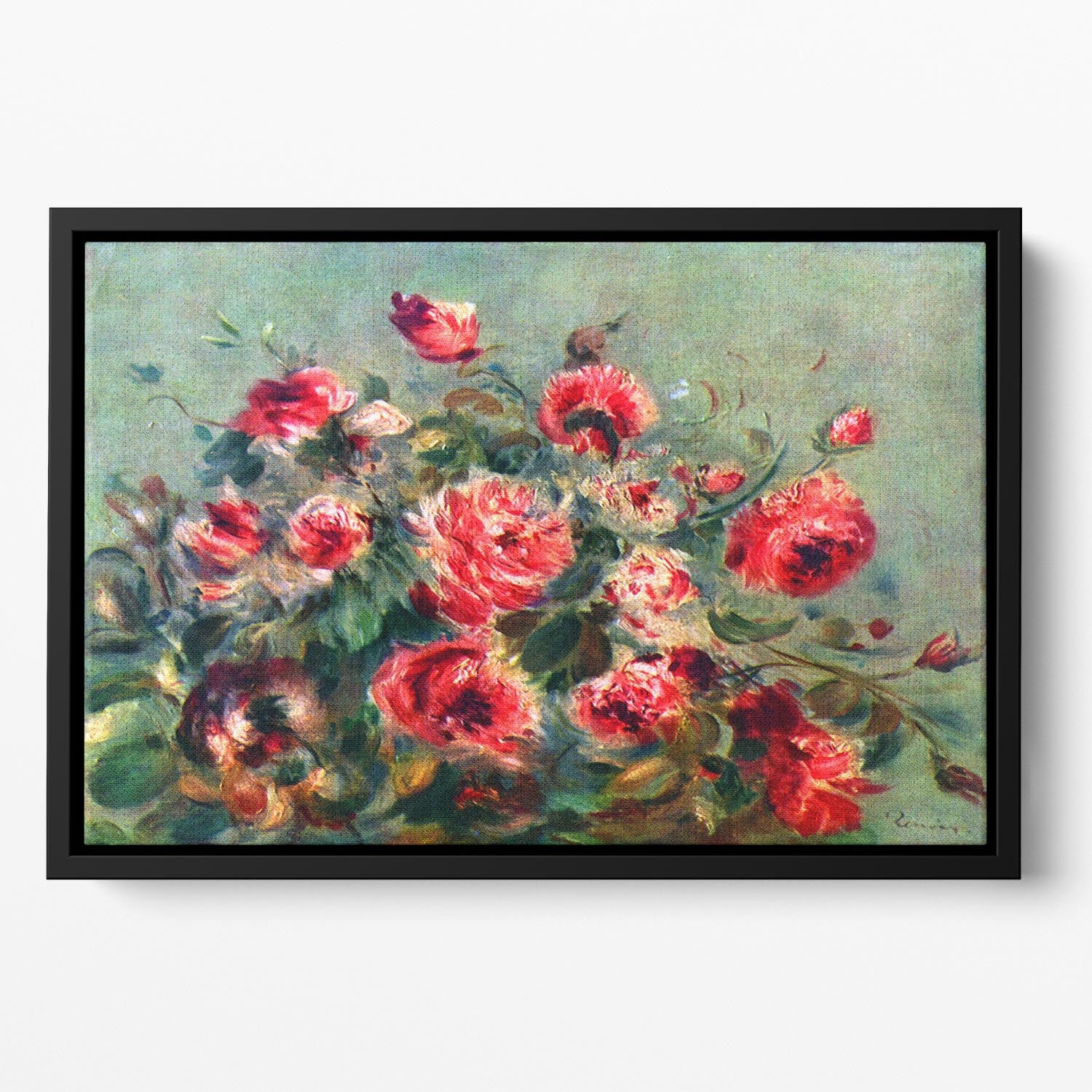 Still life roses of Vargemont by Renoir Floating Framed Canvas