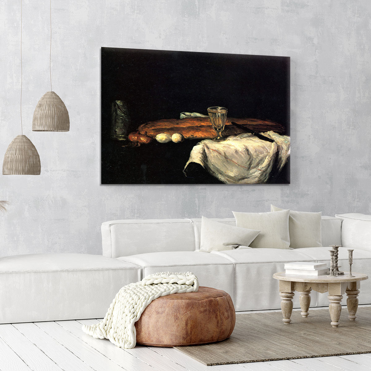 Still life with bread and eggs by Cezanne Canvas Print or Poster - Canvas Art Rocks - 6