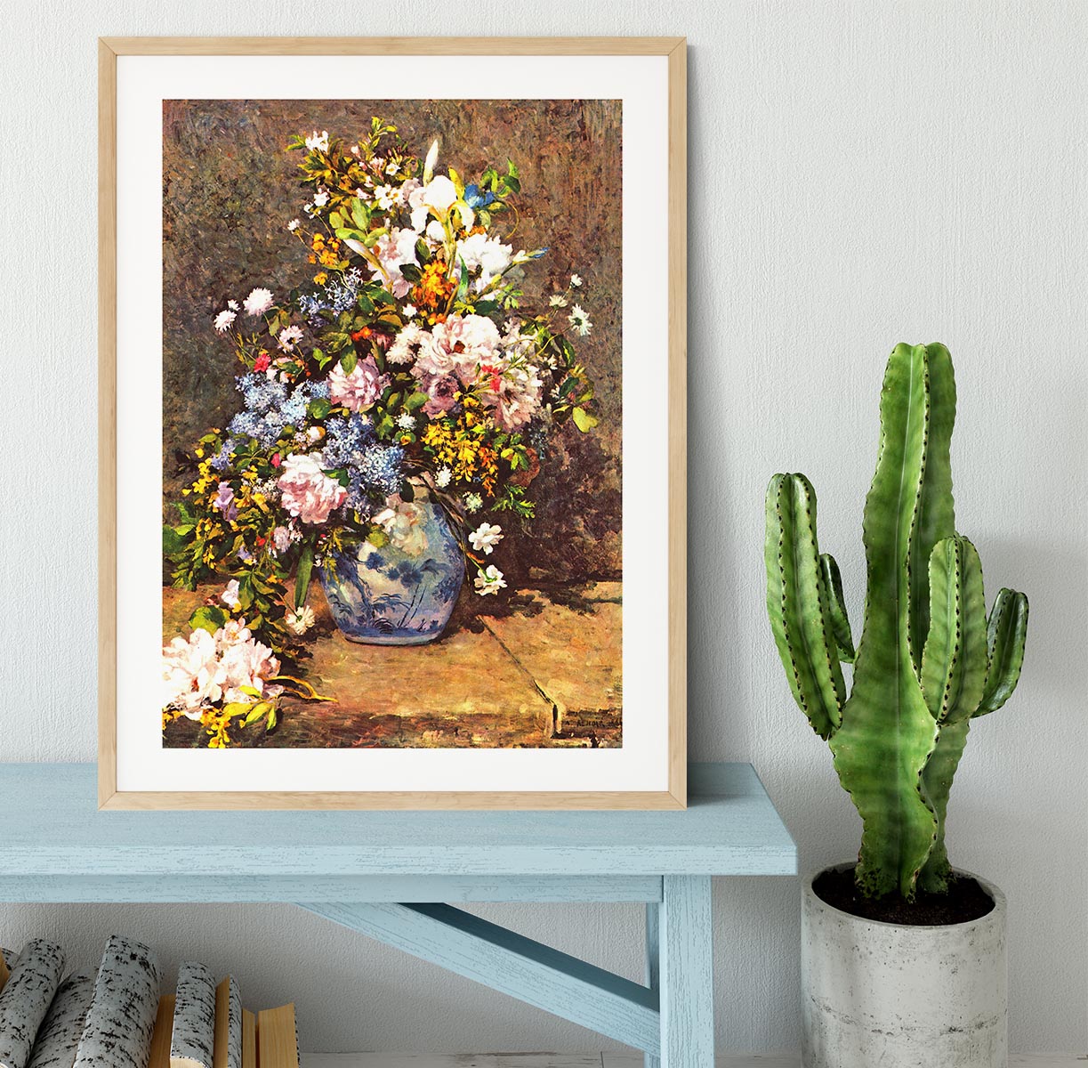 Still life with large vase by Renoir Framed Print - Canvas Art Rocks - 3