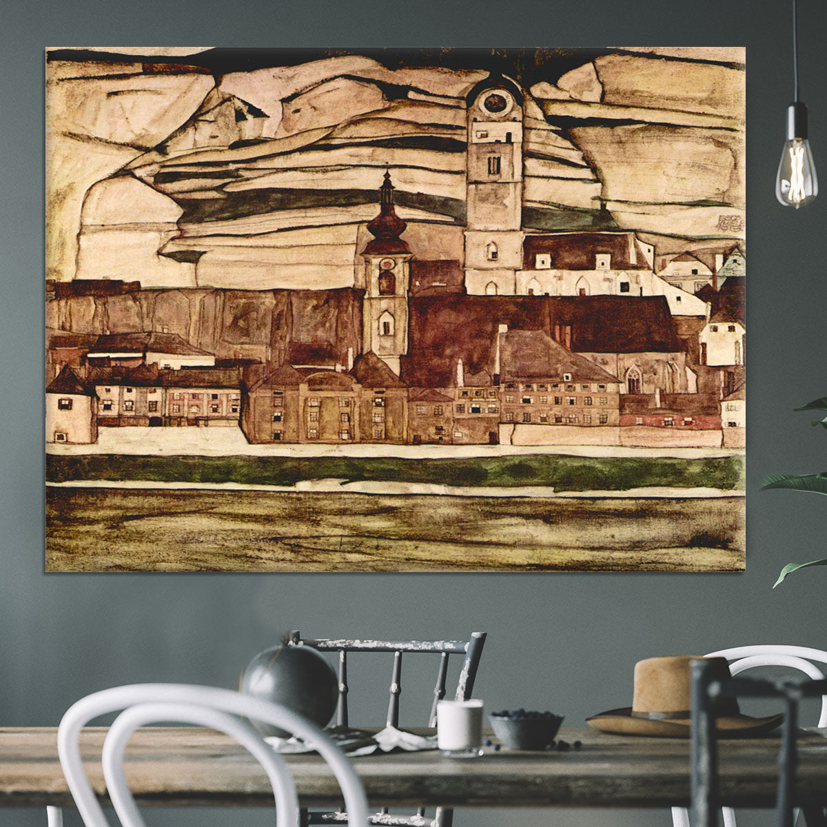 Stone on the Danube II by Egon Schiele Canvas Print or Poster - Canvas Art Rocks - 3