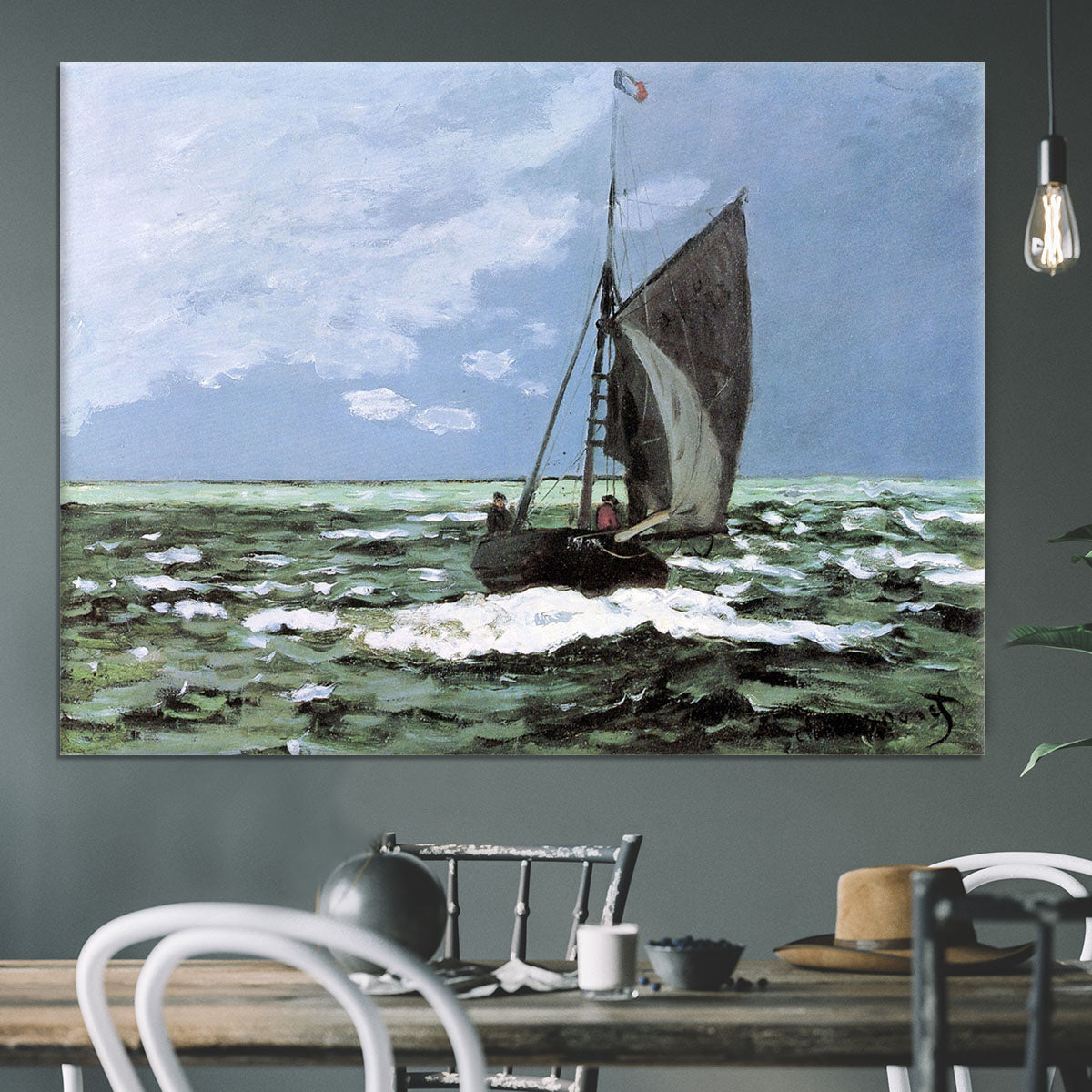 Storm by Monet Canvas Print or Poster - Canvas Art Rocks - 3