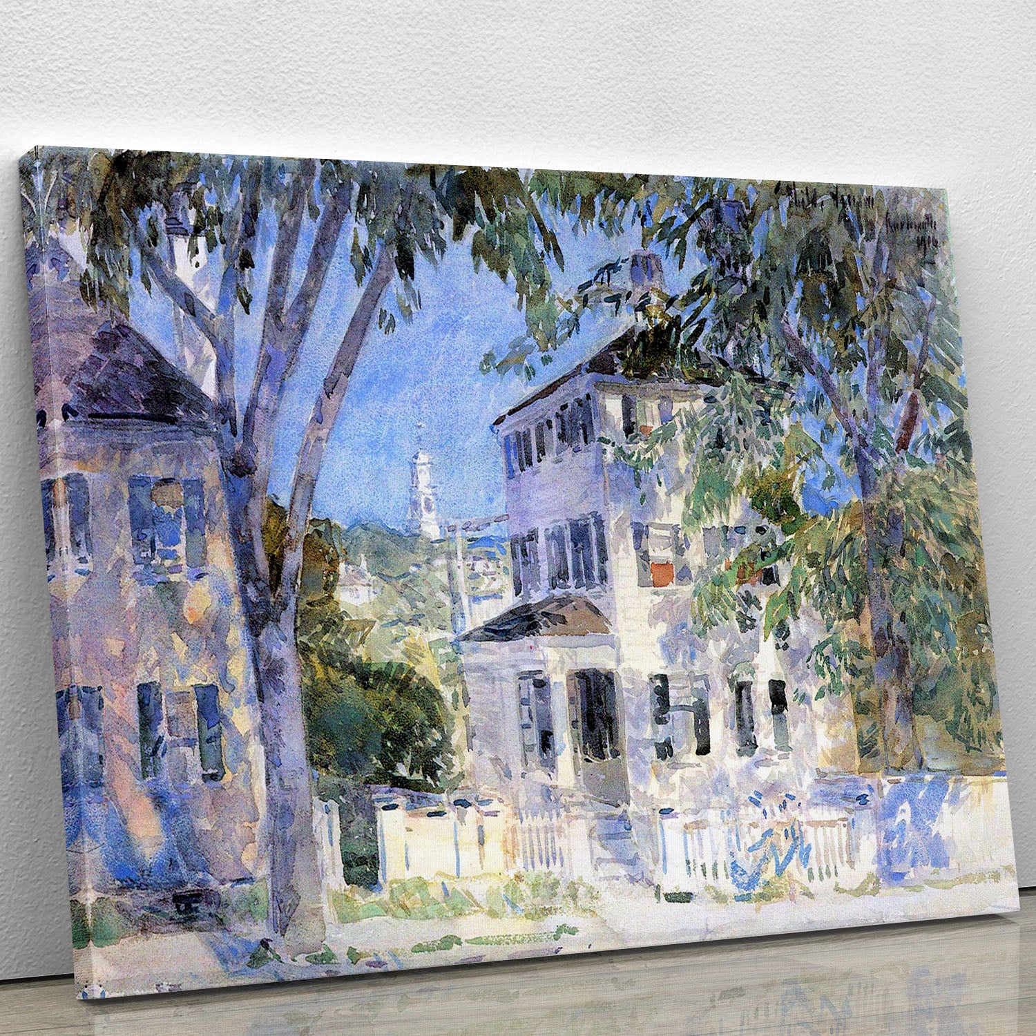Street in Portsmouth by Hassam Canvas Print or Poster - Canvas Art Rocks - 1