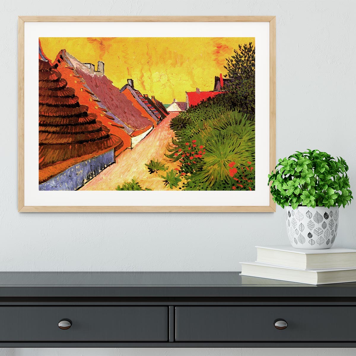 Street in Saintes-Maries by Van Gogh Framed Print - Canvas Art Rocks - 3