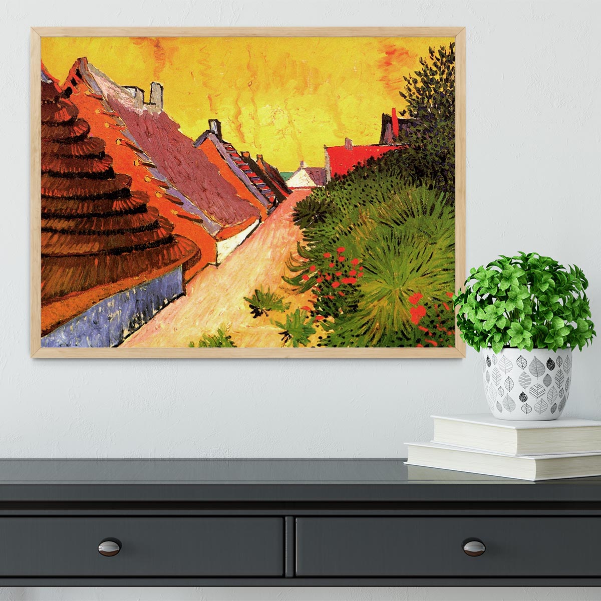 Street in Saintes-Maries by Van Gogh Framed Print - Canvas Art Rocks - 4