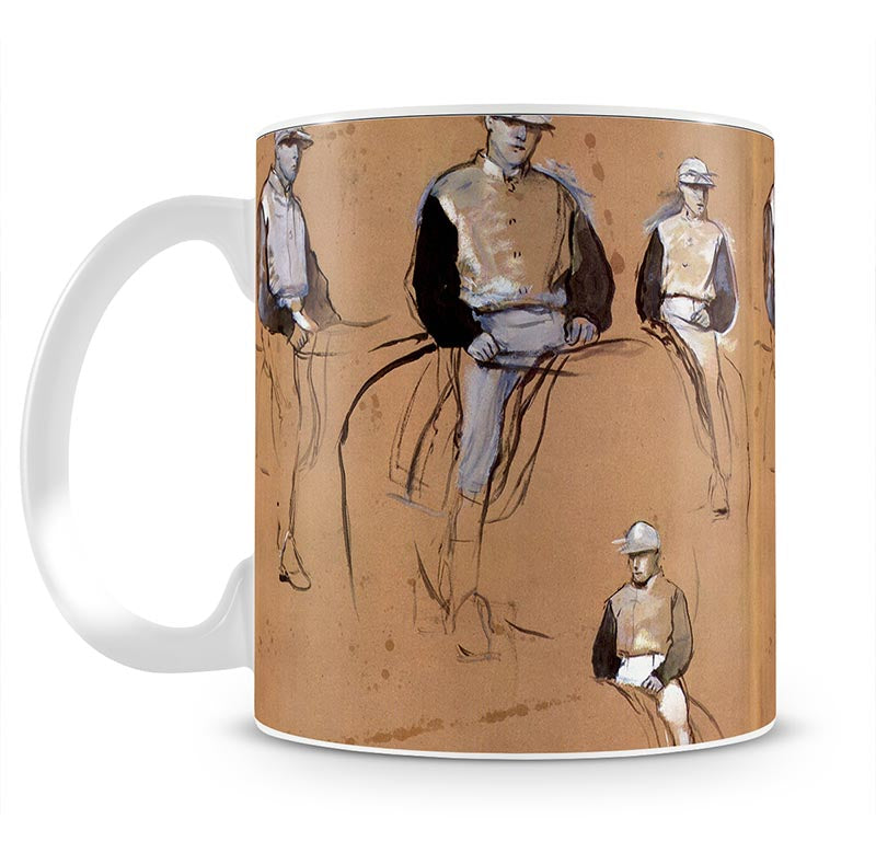 Study with four jockeys by Degas Mug - Canvas Art Rocks - 1