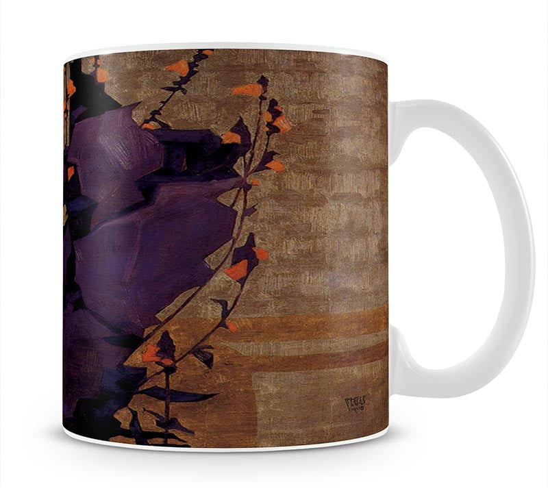 Stylized floral before decorative background style of life by Egon Schiele Mug - Canvas Art Rocks - 1