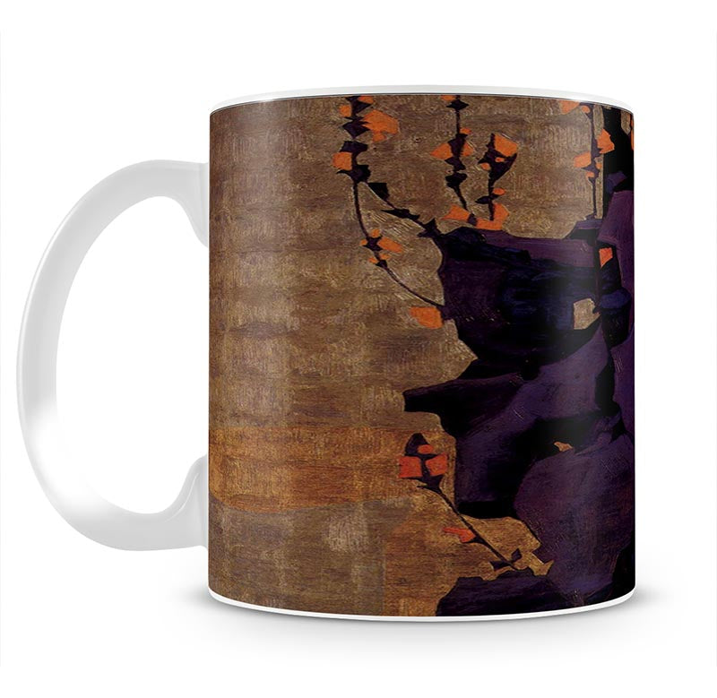 Stylized floral before decorative background style of life by Egon Schiele Mug - Canvas Art Rocks - 1
