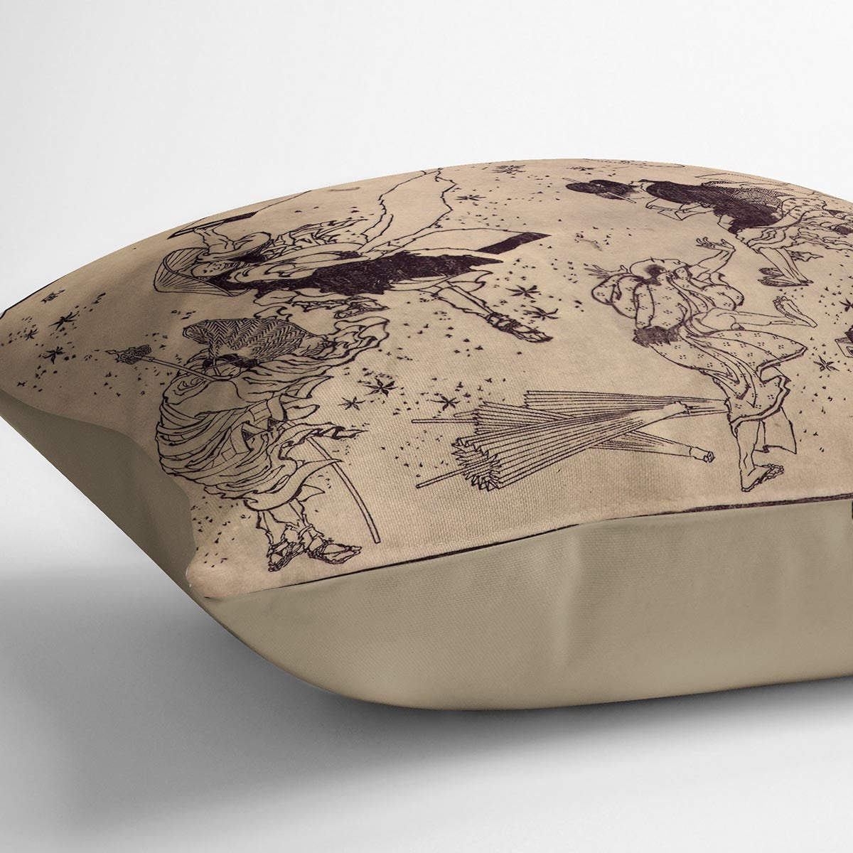 Sudden Wind by Hokusai Cushion
