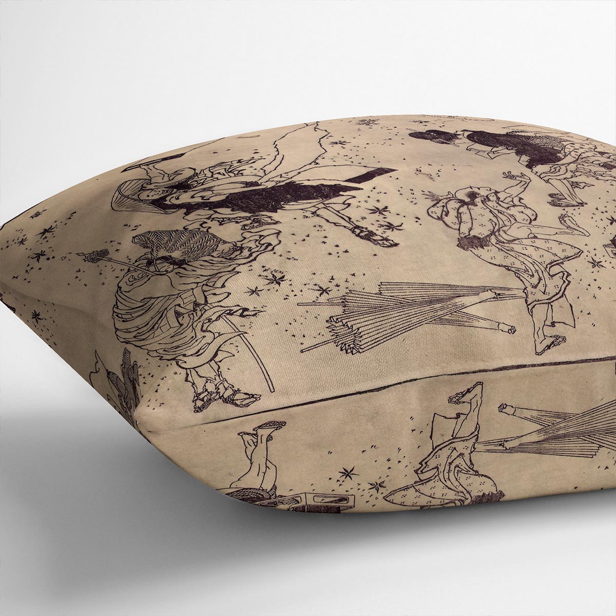 Sudden Wind by Hokusai Cushion