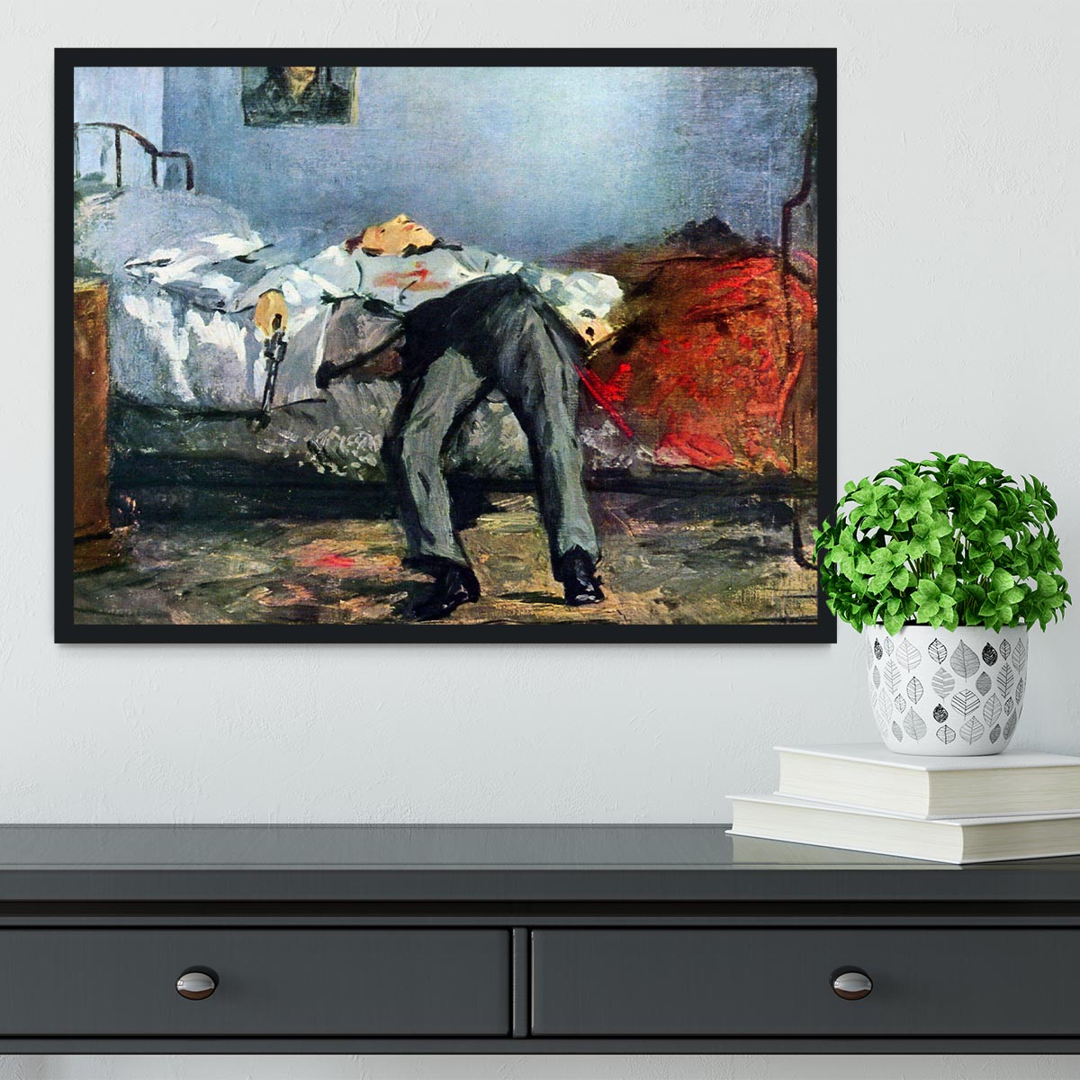 Suicide by Manet Framed Print - Canvas Art Rocks - 2