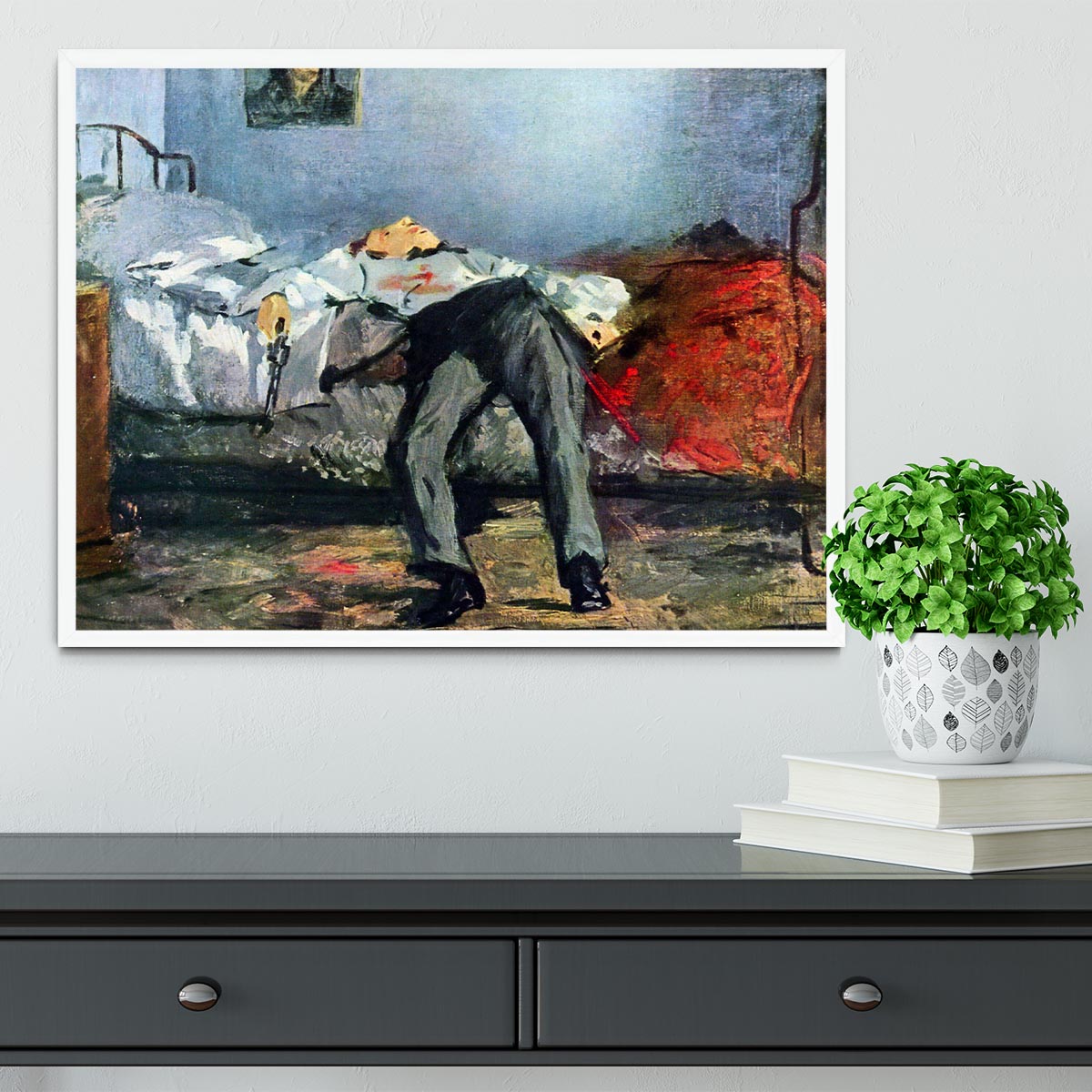 Suicide by Manet Framed Print - Canvas Art Rocks -6