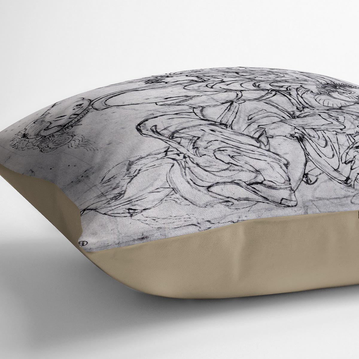 Suikoden scene by Hokusai Cushion