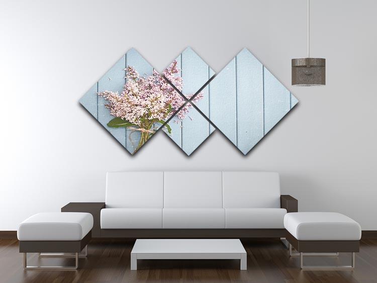 Summer gentle bouquet of lilac flowers 4 Square Multi Panel Canvas - Canvas Art Rocks - 3