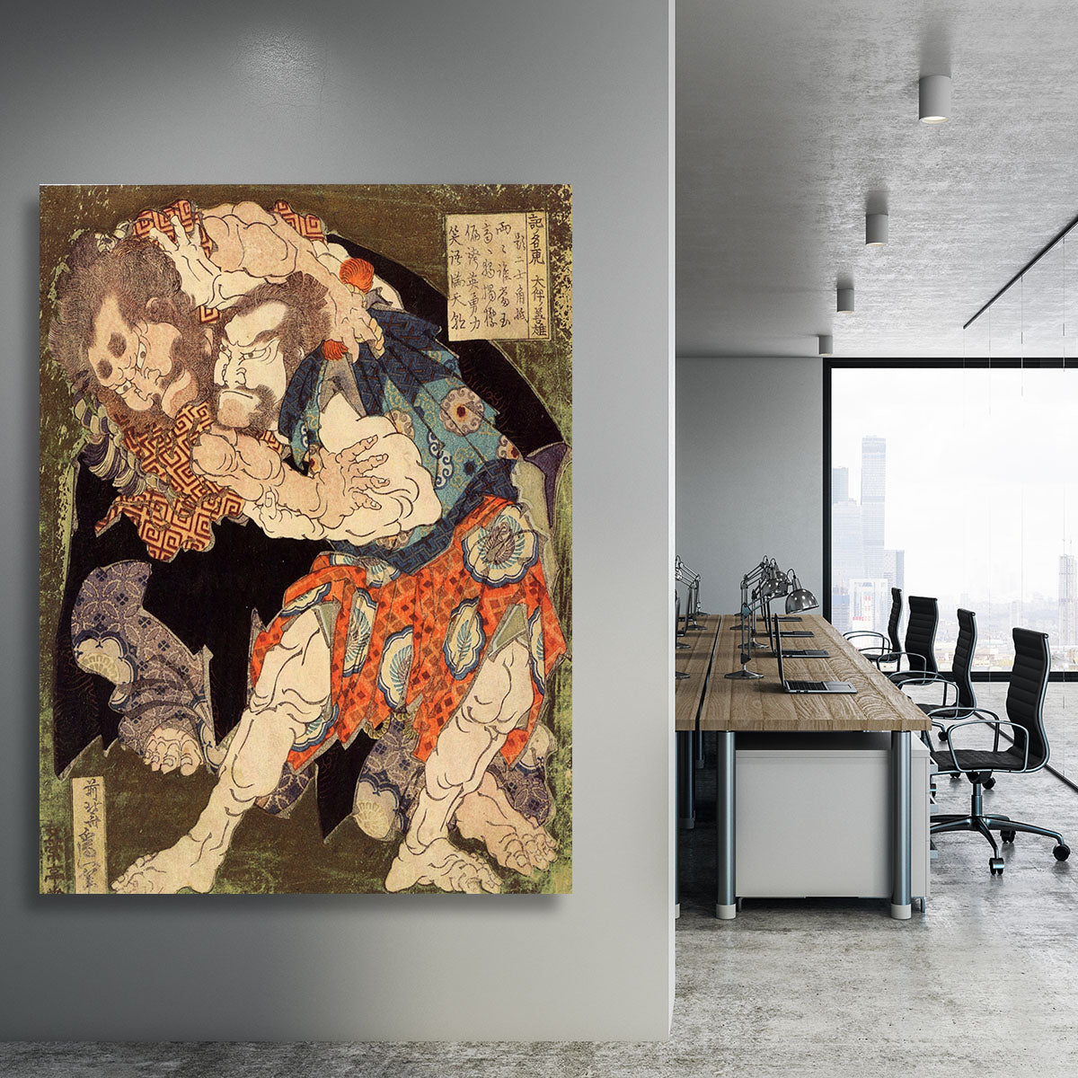 Sumo wrestlers by Hokusai Canvas Print or Poster - Canvas Art Rocks - 3