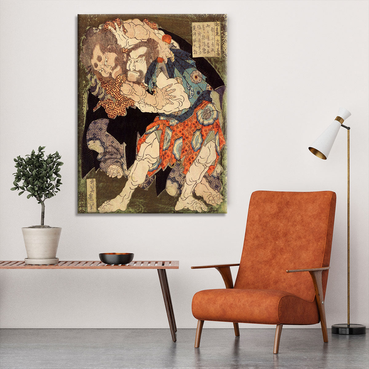 Sumo wrestlers by Hokusai Canvas Print or Poster - Canvas Art Rocks - 6