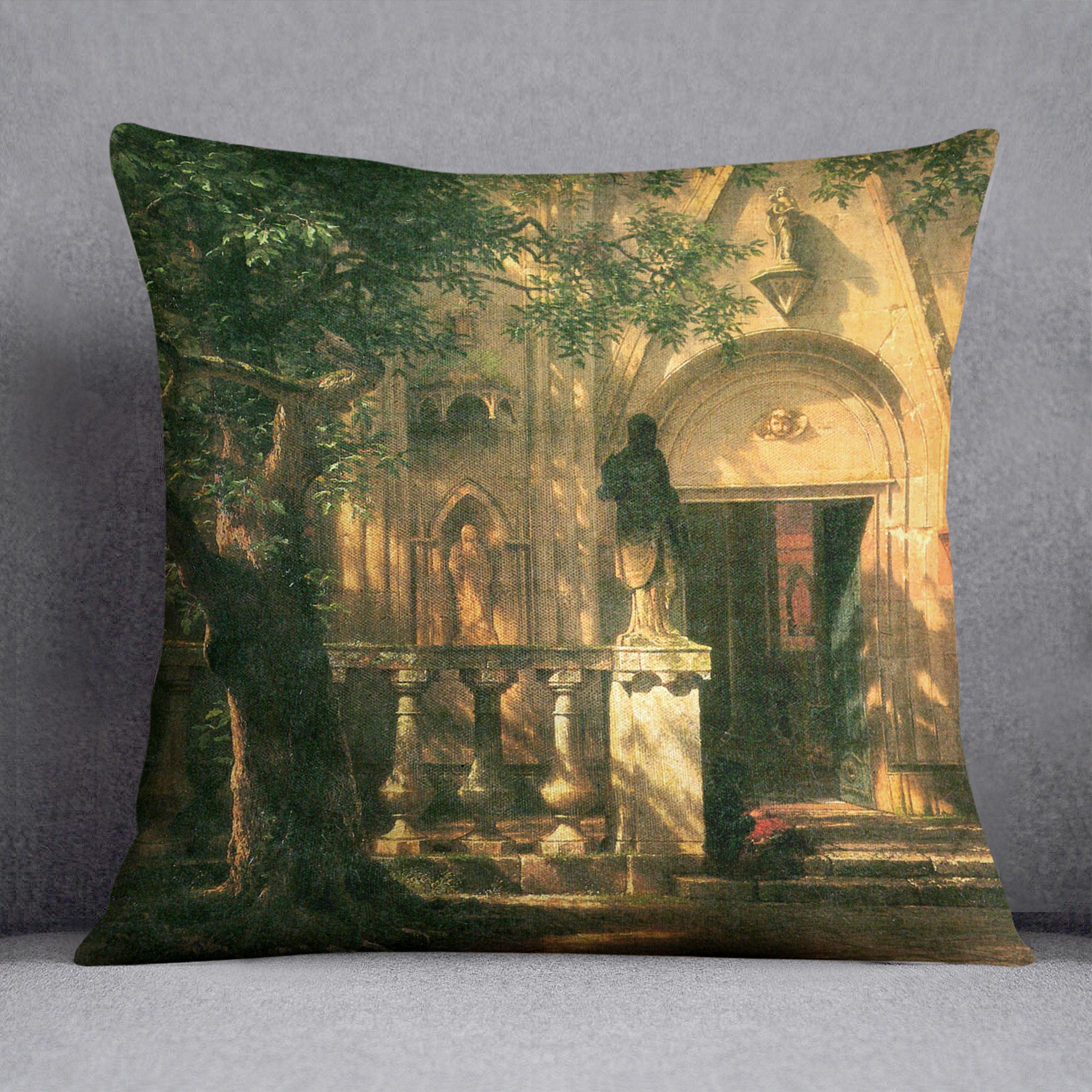 Sunlight and Shadow 2 by Bierstadt Cushion - Canvas Art Rocks - 1