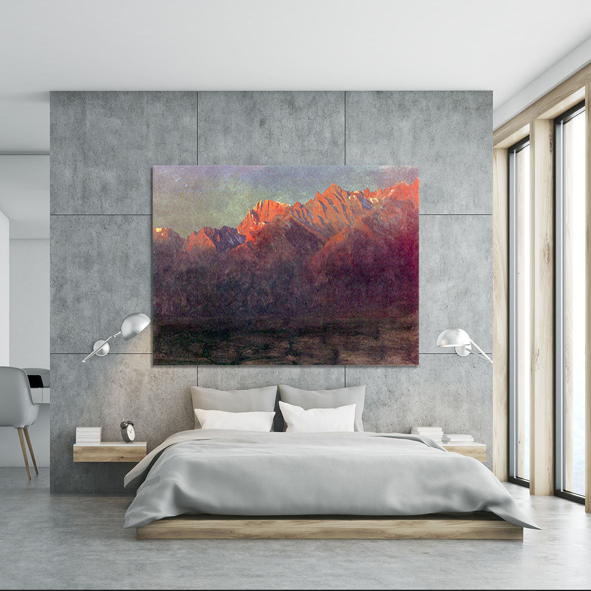 Sunrise in the Sierras by Bierstadt Canvas Print or Poster - Canvas Art Rocks - 5