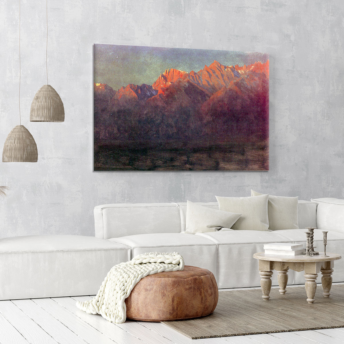 Sunrise in the Sierras by Bierstadt Canvas Print or Poster - Canvas Art Rocks - 6