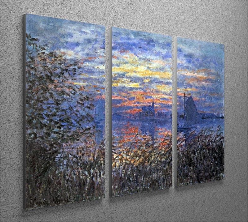 Sunset on the Seine by Monet Split Panel Canvas Print - Canvas Art Rocks - 4