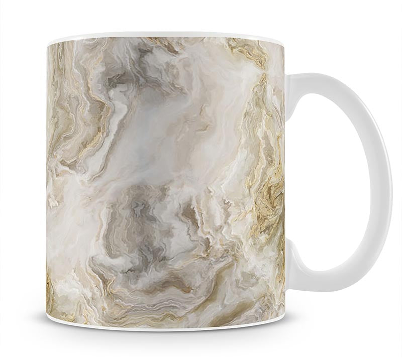 Swirled White Grey and Gold Marble Mug - Canvas Art Rocks - 1