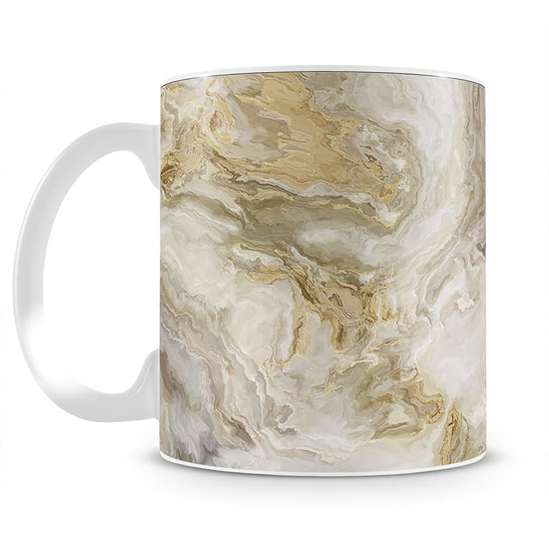 Swirled White Grey and Gold Marble Mug - Canvas Art Rocks - 1