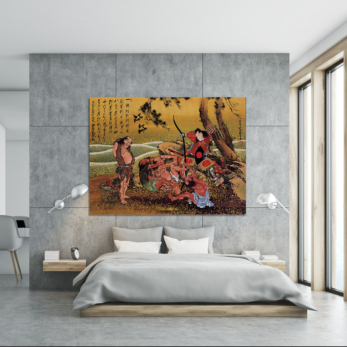 Tametomo on Demon island by Hokusai Canvas Print or Poster - Canvas Art Rocks - 5