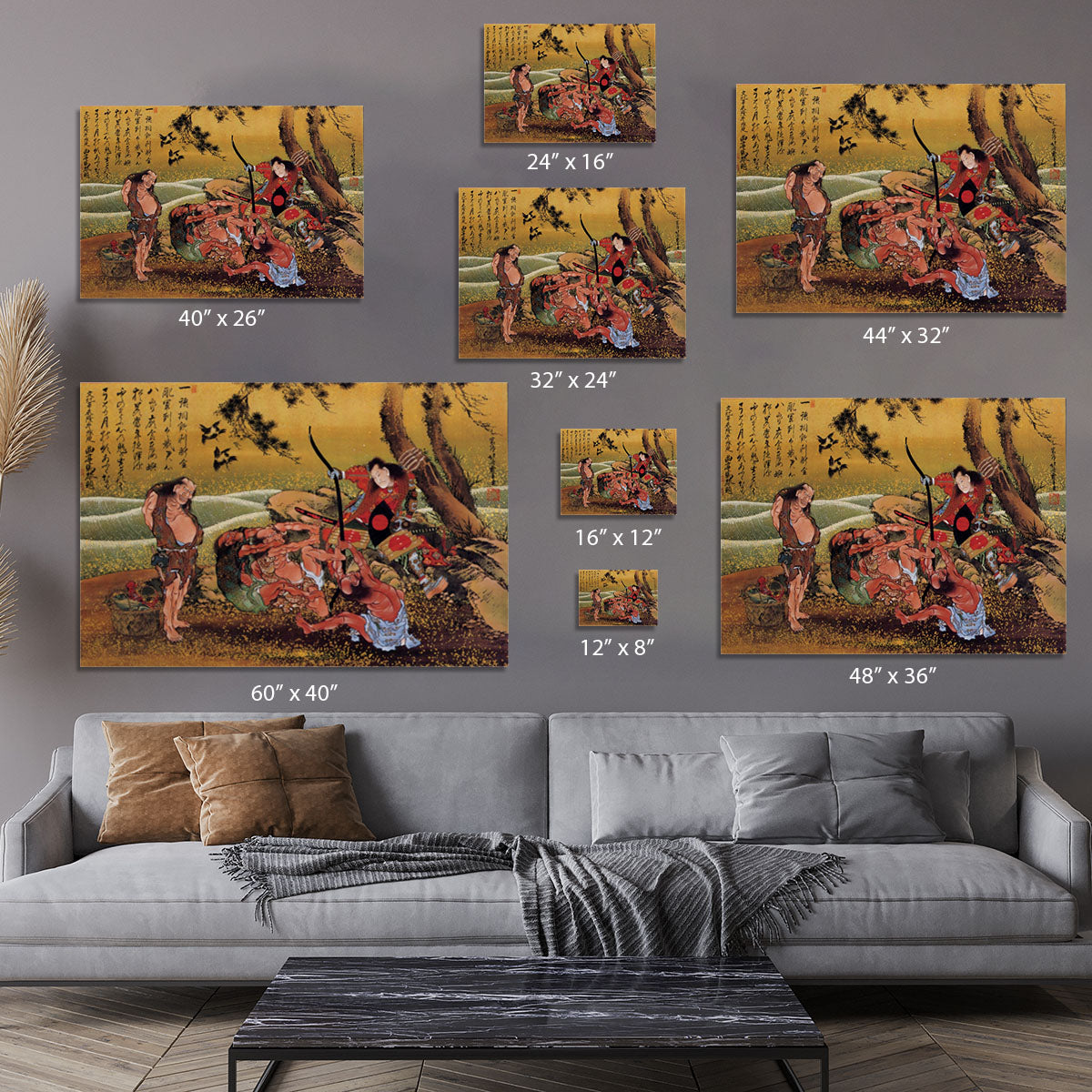 Tametomo on Demon island by Hokusai Canvas Print or Poster - Canvas Art Rocks - 7